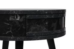 Vella" Table D'appoint | Cadre En Bois | Plateau En Mélamine | 51cm De Diamètre | Noir -Meubles Tables Et Chaises Shop 974NMB1238 20 2010 8f0f
