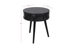 Vella" Table D'appoint | Cadre En Bois | Plateau En Mélamine | 51cm De Diamètre | Noir -Meubles Tables Et Chaises Shop 974NMB1238 20 2013 b097