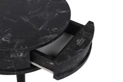 Vella" Table D'appoint | Cadre En Bois | Plateau En Mélamine | 51cm De Diamètre | Noir -Meubles Tables Et Chaises Shop 974NMB1238 20 207 8abd