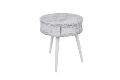 Table D'appoint Vella | Structure 100% Bois | Blanc | 51cm Dia X 58cm -Meubles Tables Et Chaises Shop 974NMB1239 20 205 b1e4