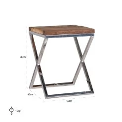 RICHMOND Table D'appoint Kensington 45x45cm - Brun/argent 14 RICHMOND Table D'appoint Kensington 45x45cm - Brun/argent -Meubles Tables Et Chaises Shop 9851 6 d0df