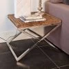 RICHMOND Table D'appoint Kensington 60x60cm - Brun/argent