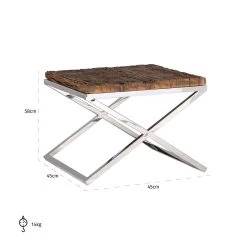 RICHMOND Table D'appoint Kensington 60x60cm - Brun/argent 19 RICHMOND Table D'appoint Kensington 60x60cm - Brun/argent -Meubles Tables Et Chaises Shop 9852 6 d3f1