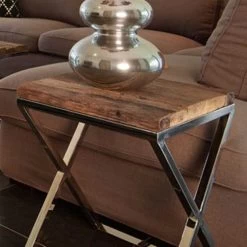 RICHMOND Table D'appoint Kensington 45x45cm - Brun/argent 19 RICHMOND Table D'appoint Kensington 45x45cm - Brun/argent -Meubles Tables Et Chaises Shop 9853 9851 VA 0001 1 712a