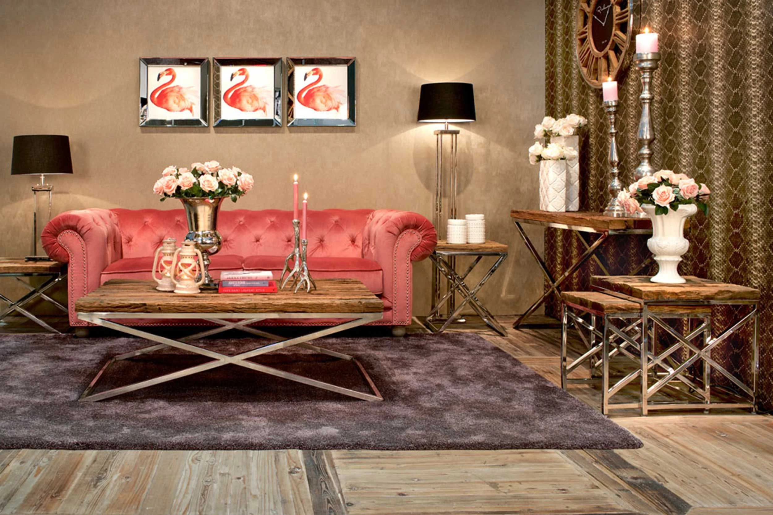 RICHMOND Table D'appoint Kensington 60x60cm - Brun/argent 4 RICHMOND Table D'appoint Kensington 60x60cm - Brun/argent – Image 4