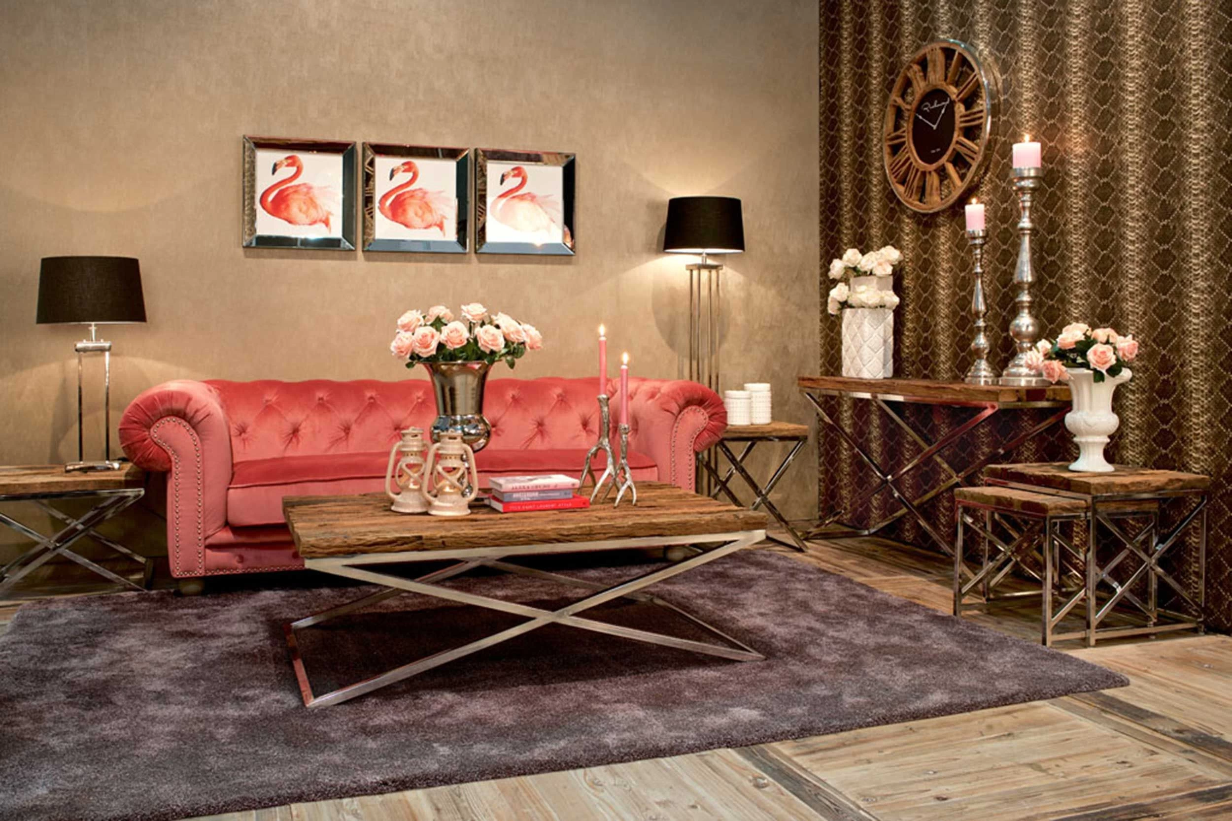 RICHMOND Table D'appoint Kensington 60x60cm - Brun/argent 5 RICHMOND Table D'appoint Kensington 60x60cm - Brun/argent – Image 5