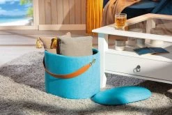 Pouf Dilia - Bleu -Meubles Tables Et Chaises Shop 99066030 DILIA OCEAN BLUE 1 0d68