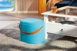 Pouf Dilia - Bleu -Meubles Tables Et Chaises Shop 99066030 DILIA OCEAN BLUE a d972
