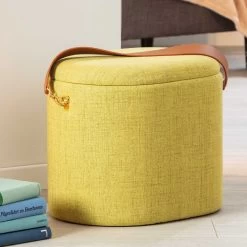 Pouf Dilia - Vert-jaune