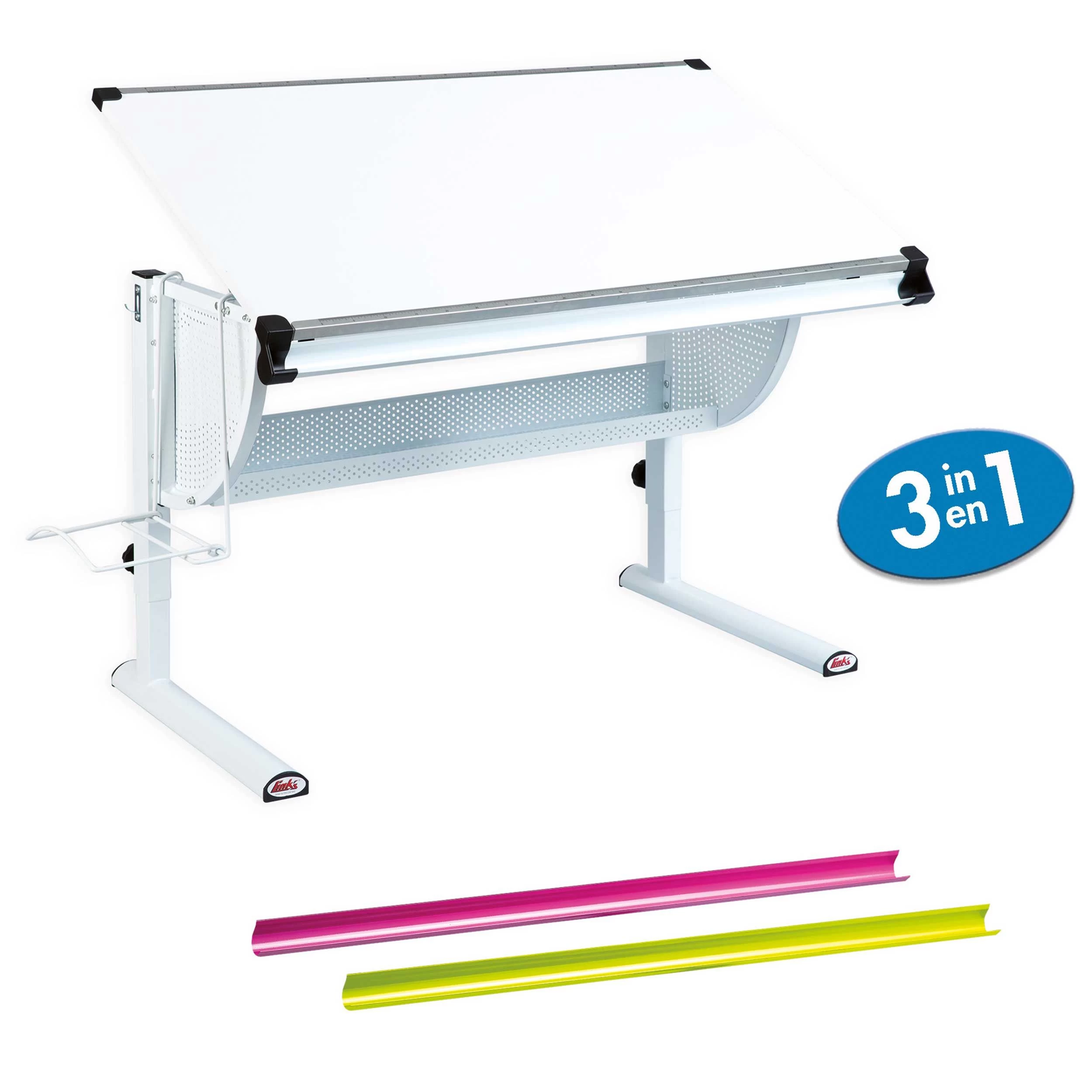 Bureau Matthijs Avec Plateau Inclinable - Blanc 1 Bureau Matthijs Avec Plateau Inclinable - Blanc