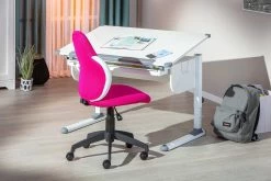 Chaise De Bureau Jessie - Rose/ Blanc -Meubles Tables Et Chaises Shop 99803485 06 9225