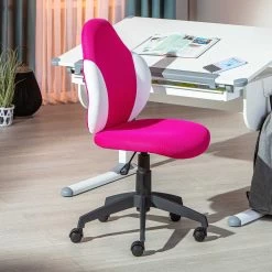 Chaise De Bureau Jessie - Rose/ Blanc