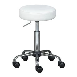Tabouret De Bureau Sur Roulettes Asra - Blanc