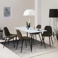 Chaise Wilma - Gris-brun/noir