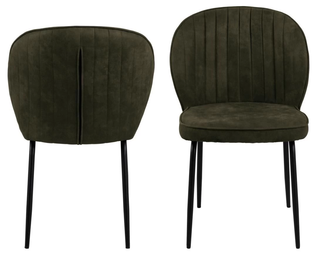 Chaise De Salle à Manger Patri - Vert Olive/noir 7 Chaise De Salle à Manger Patri - Vert Olive/noir – Image 7