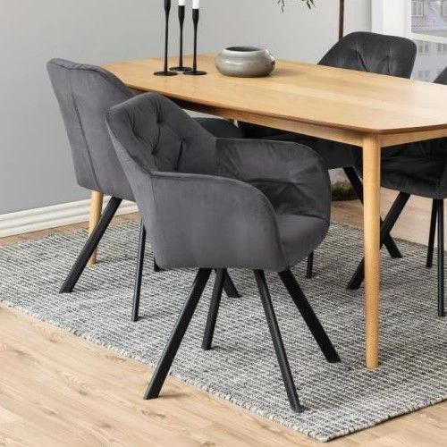 Chaise De Salle à Manger Pivotante Lola - Gris Foncé 1 Chaise De Salle à Manger Pivotante Lola - Gris Foncé