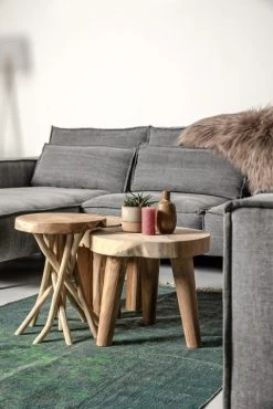 Tabouret Branch ø35 Cm - Teck Clair -Meubles Tables Et Chaises Shop AMBRANCH JCTR3L IC RUG025 c4af