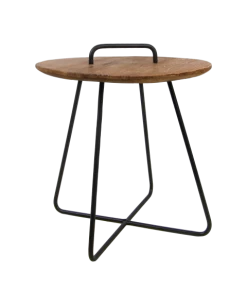 Table D'appoint Madison - Teck / Fer -Meubles Tables Et Chaises Shop AMHC455 2 Small f1da