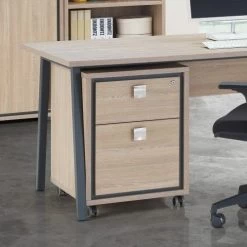 Caisson De Bureau Acila 50x55x64cm, 2 Tiroirs - Décor En Chêne
