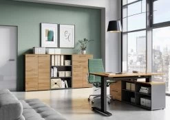 Classeur Bas Osmond 80cm à 2 Portes - Chêne/graphite -Meubles Tables Et Chaises Shop Agenda Home 564 pe dek a c46b