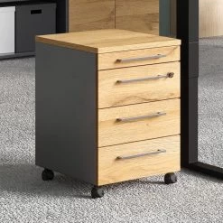 Caisson à Tiroirs Osmond 4 Tiroirs - Chêne/graphite