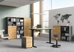 Bureau Assis Debout Oswald 160 Cm électrique - Chêne/noir -Meubles Tables Et Chaises Shop Agenda Home 564 pe dek b 1f07