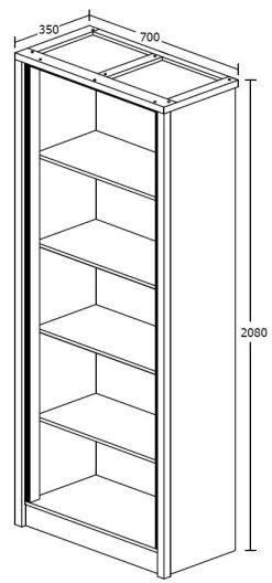 Bibliothèque Sela 70cm - Chêne Gris -Meubles Tables Et Chaises Shop BIBLIOTHEEK 33a5