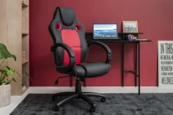 Chaise Gamer Dizzy - Noir/rouge -Meubles Tables Et Chaises Shop CHAISE RG AMB01 fa00