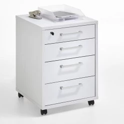 FMD Caisson à Tiroirs Gabi - Blanc Brillant