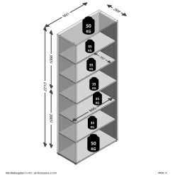 FMD Bibliothèque Gabi - 6 Niches Large -Meubles Tables Et Chaises Shop Calvia 8 677f