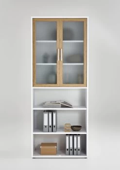 FMD Bibliothèque Gabi - 6 Niches Large -Meubles Tables Et Chaises Shop Calvia 8 12 Alteiche frontal d32d