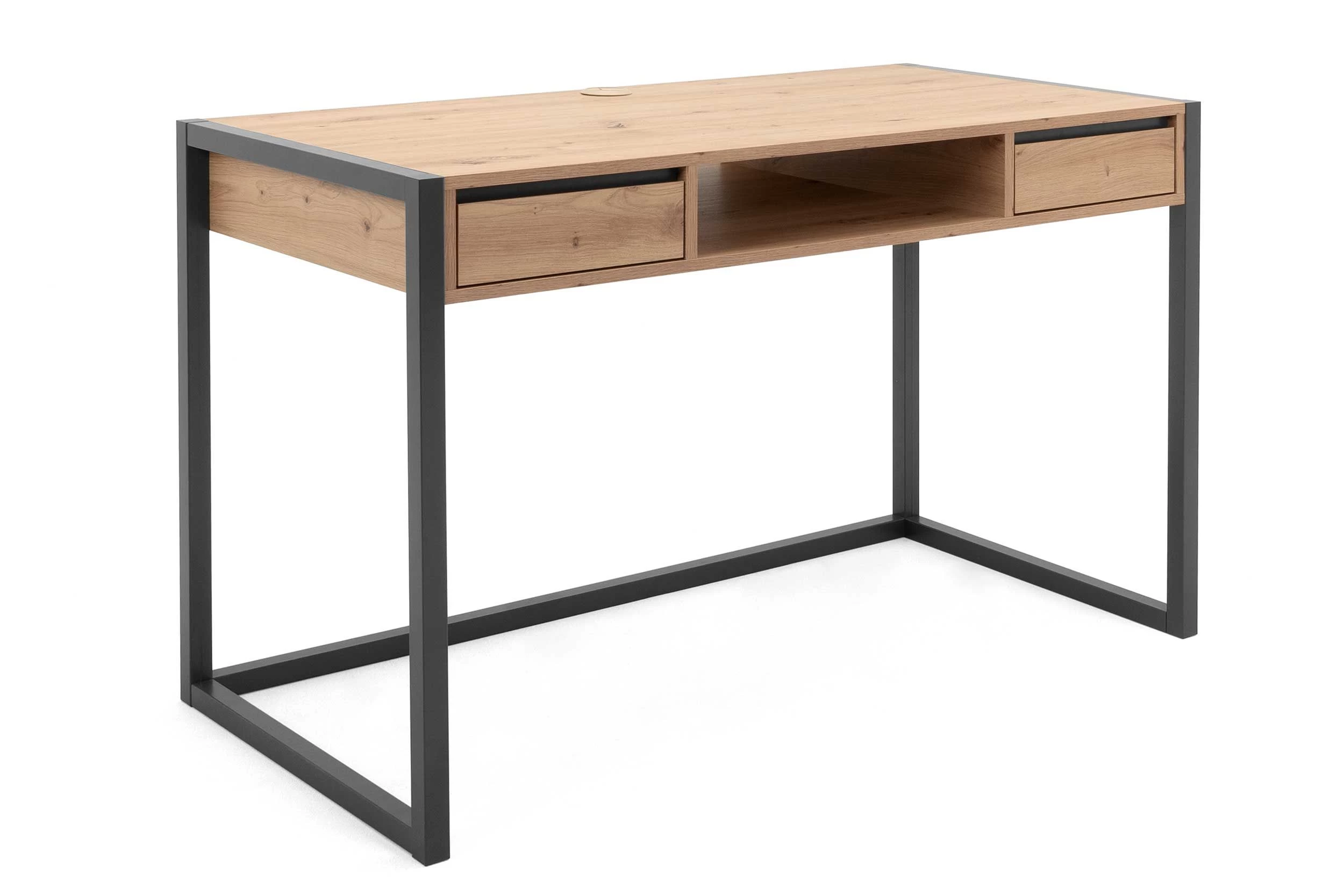 Bureau Damon 120cm 2 Tiroirs - Chêne/anthracite 7 Bureau Damon 120cm 2 Tiroirs - Chêne/anthracite – Image 7