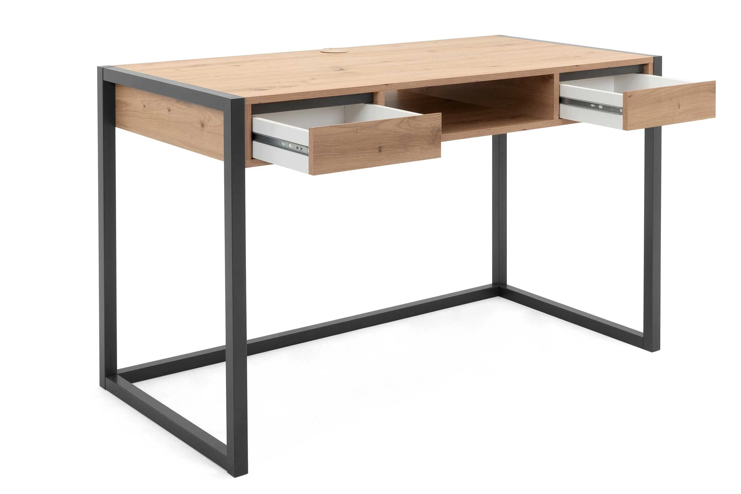 Bureau Damon 120cm 2 Tiroirs - Chêne/anthracite 5 Bureau Damon 120cm 2 Tiroirs - Chêne/anthracite – Image 5