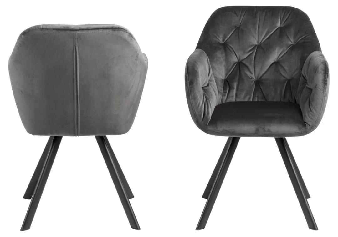 Chaise De Salle à Manger Pivotante Lola - Gris Foncé 5 Chaise De Salle à Manger Pivotante Lola - Gris Foncé – Image 5