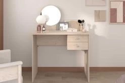 Coiffeuse Betty Avec Miroir - Chêne -Meubles Tables Et Chaises Shop ESTELLE 7353 COIF FACE 7712