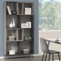 Bibliothèque Ouverte Eclips 102cm, Gris/noir