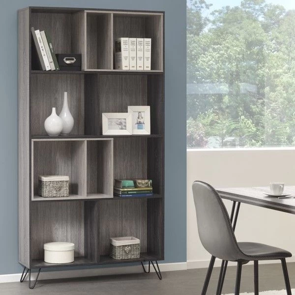 Bibliothèque Ouverte Eclips 102cm, Gris/noir 1 Bibliothèque Ouverte Eclips 102cm, Gris/noir