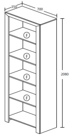 Bibliothèque Elvira 70cm - Chêne Blanc -Meubles Tables Et Chaises Shop Elvis bibliotheek 9395