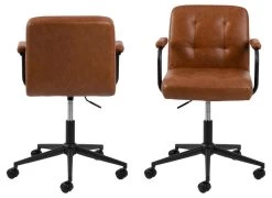 Chaise De Bureau Cosmo Avec Roulettes - Brun/noir -Meubles Tables Et Chaises Shop F5ADEAEA 4DDE 42C9 921D 3A0BA57D6869 ccbd