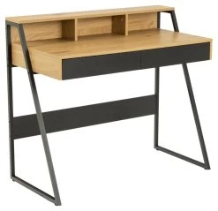 Bureau Reece 100cm - Noir/chêne