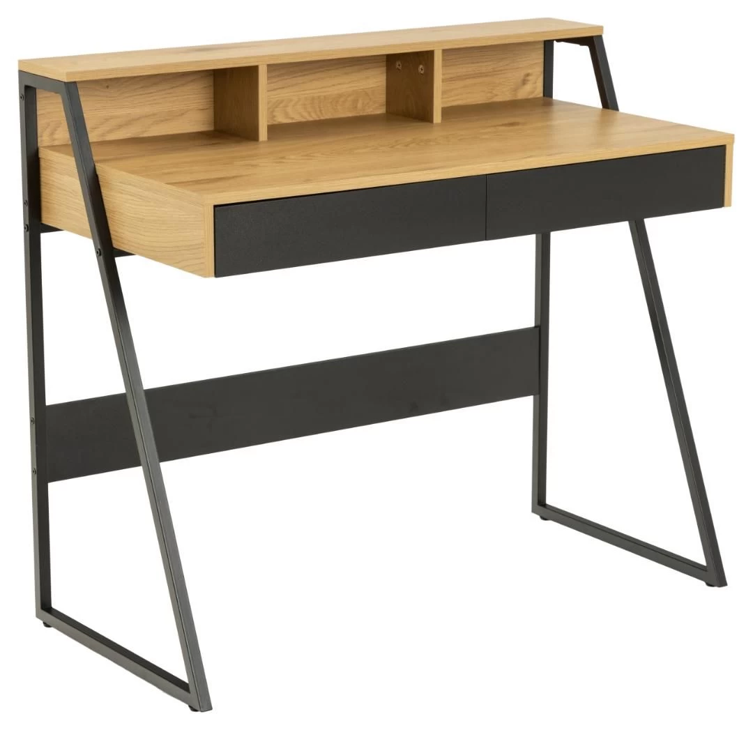 Bureau Reece 100cm - Noir/chêne 1 Bureau Reece 100cm - Noir/chêne