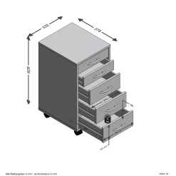 FMD Caisson à Tiroirs Till - Blanc -Meubles Tables Et Chaises Shop Freddy 3D ee6a