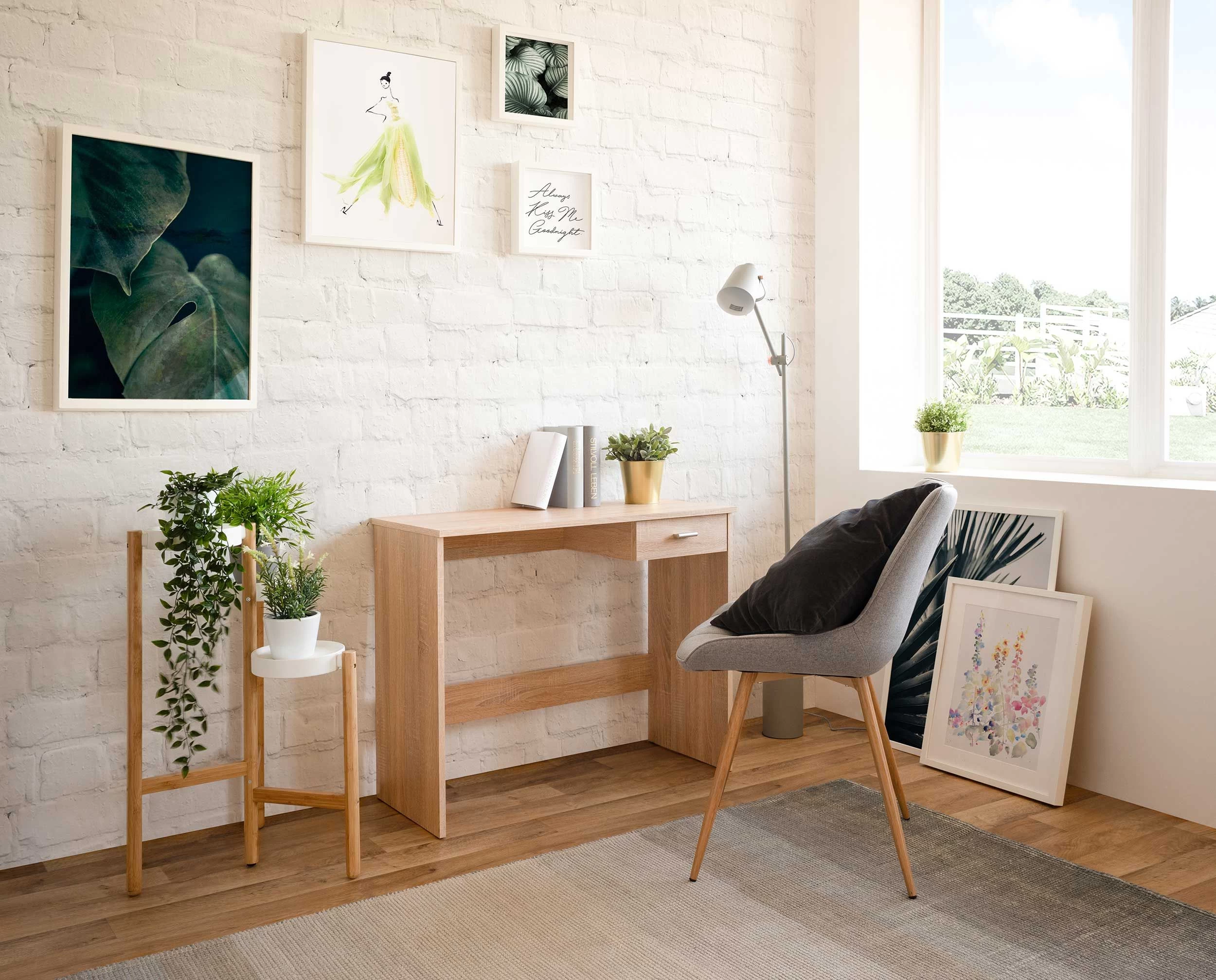 Bureau Franz 89cm 1 Tiroir - Chêne 9 Bureau Franz 89cm 1 Tiroir - Chêne – Image 9