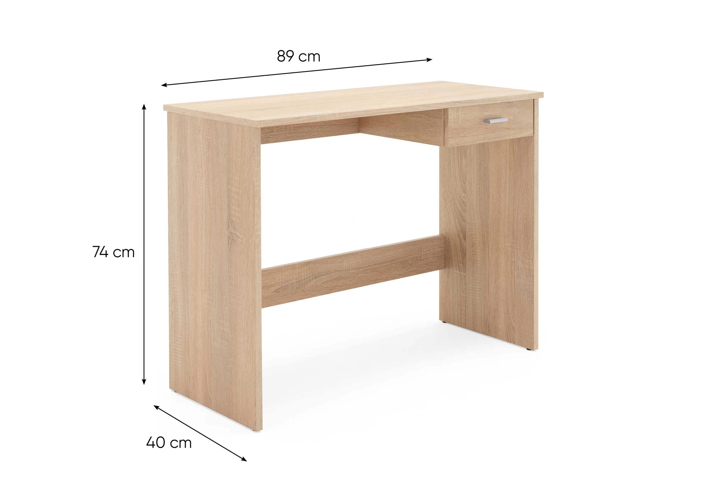 Bureau Franz 89cm 1 Tiroir - Chêne 3 Bureau Franz 89cm 1 Tiroir - Chêne – Image 3