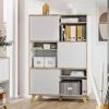 Armoire De Rangement Hercules 120cm Avec 3 Portes - Blanc/chêne