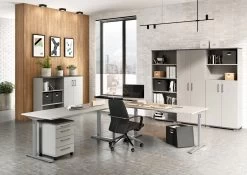 Armoire De Rangement Presley 80cm à 2 Portes - Gris Clair -Meubles Tables Et Chaises Shop GW Profi2 588 pe dek b bbe0