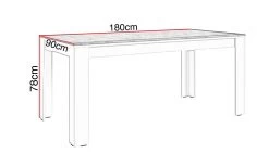 Table à Manger 180x90 - Blanc/béton -Meubles Tables Et Chaises Shop Gent 05A tafel 180 met afmetingen 0b7e