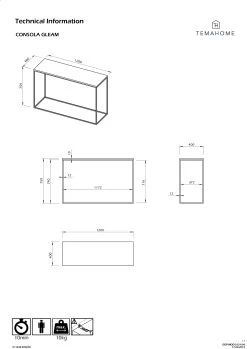 Console Gleam 120cm - Marbre Vert/acier -Meubles Tables Et Chaises Shop Gleam Console 3 7be8