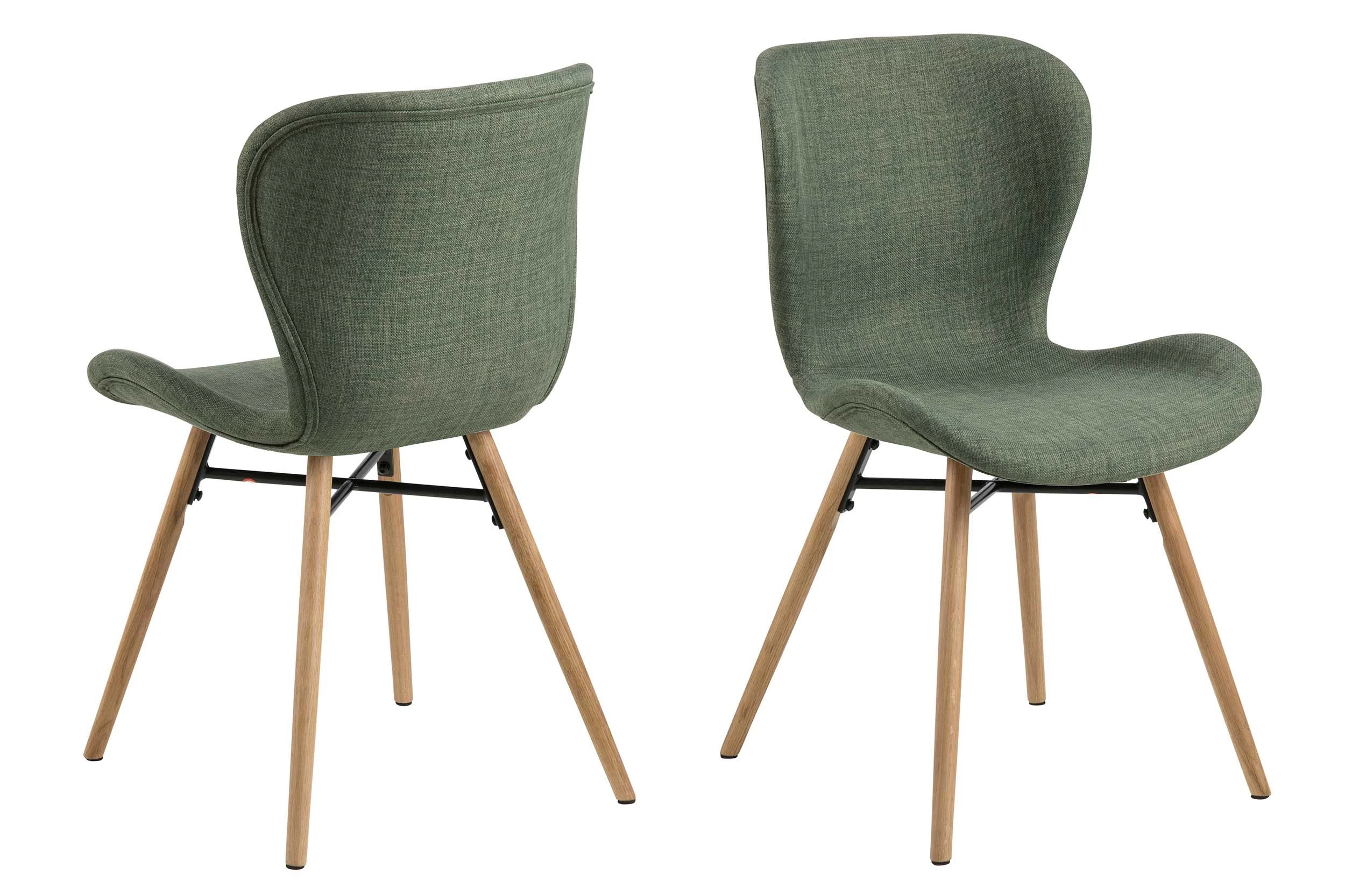 Chaise En Tissu Tilda Avec Pieds Obliques - Vert/chêne 9 Chaise En Tissu Tilda Avec Pieds Obliques - Vert/chêne – Image 9