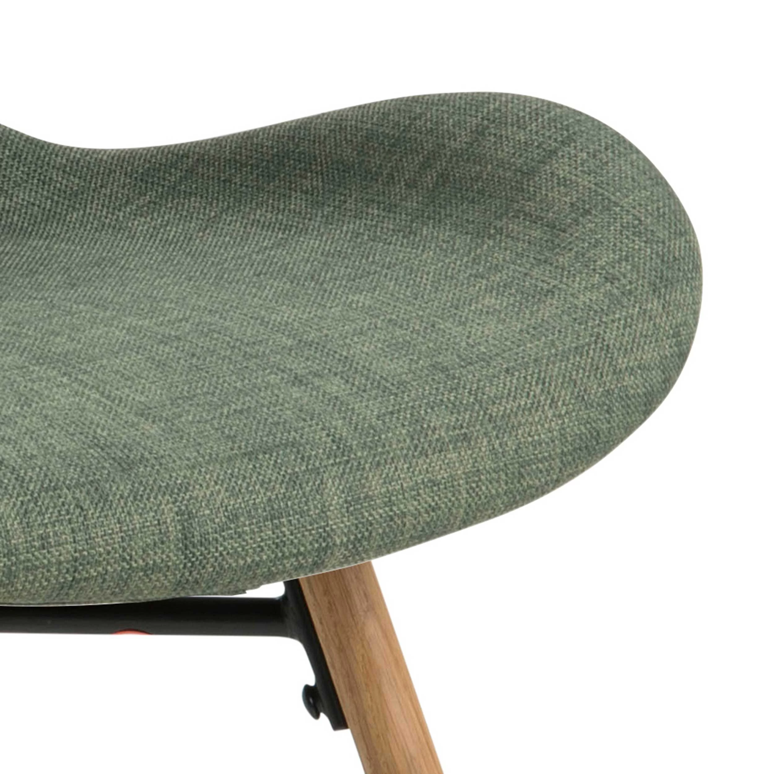 Chaise En Tissu Tilda Avec Pieds Obliques - Vert/chêne 6 Chaise En Tissu Tilda Avec Pieds Obliques - Vert/chêne – Image 6